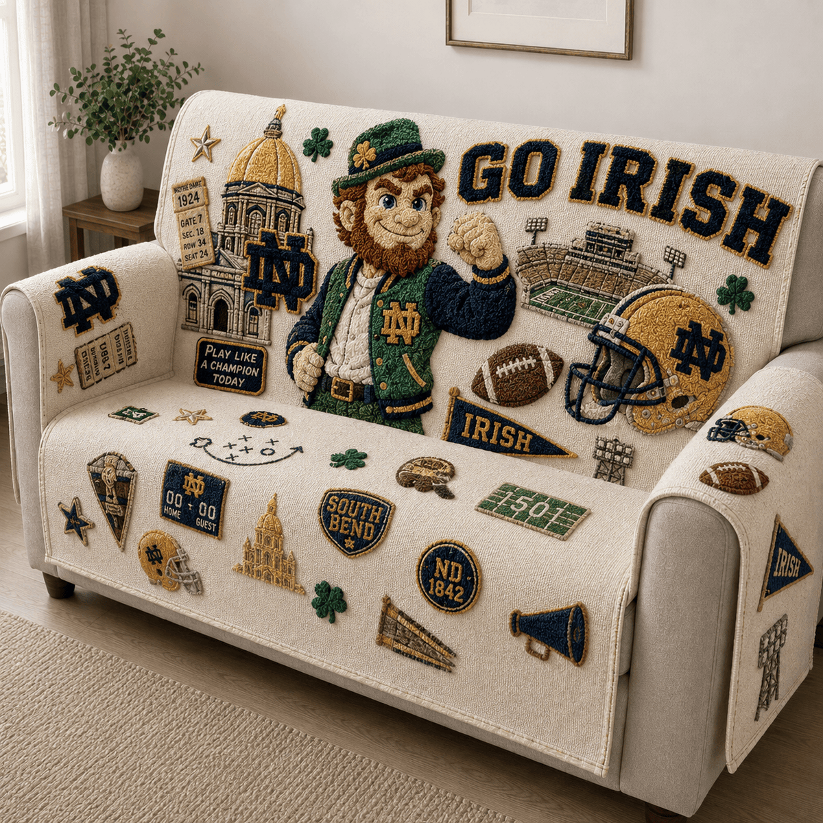 NDFI Tufted Sofa Cover & Pillow Set HTTT